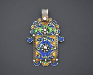 Berber Enamel Hamsa Pendant