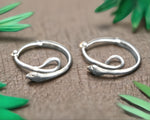 Silver Snake Hoop Earrings - SMALL/MEDIUM