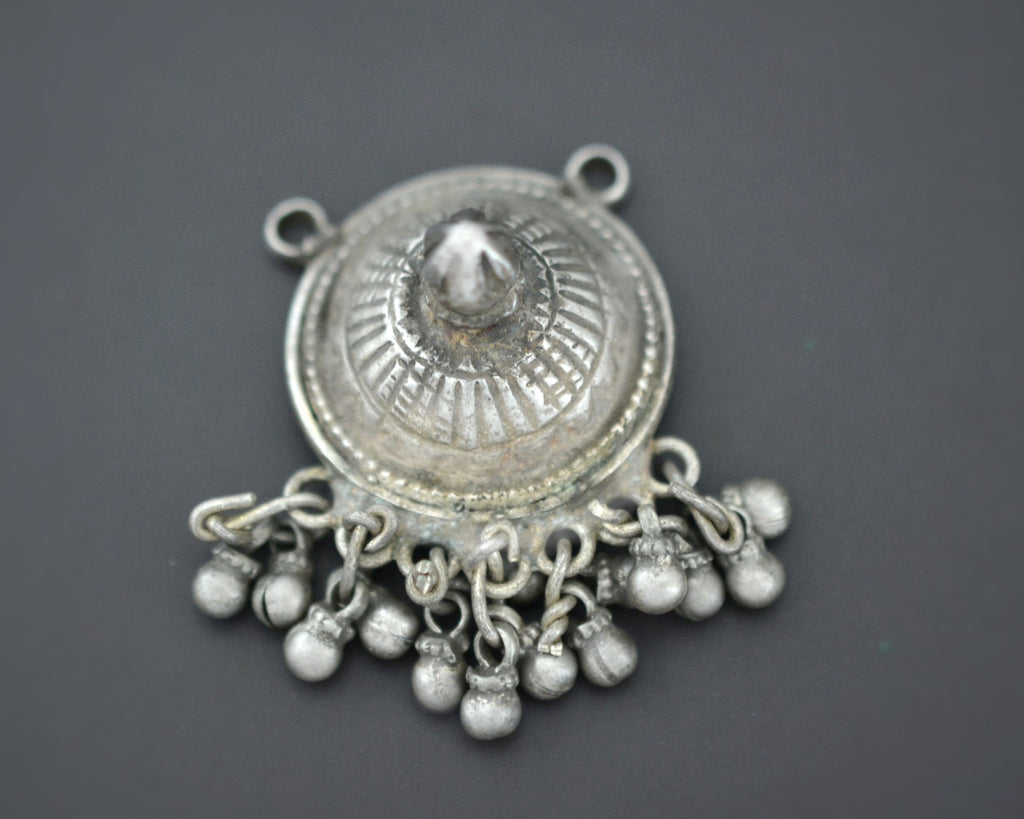 Rajasthani Silver Pendant with Bells