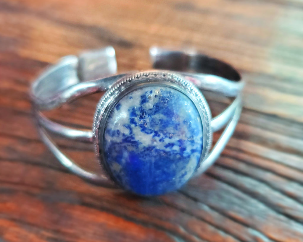 Vintage Lapis Lazuli Cuff Bracelet