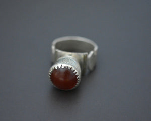 Tuareg Red Glass Ring - Size 8