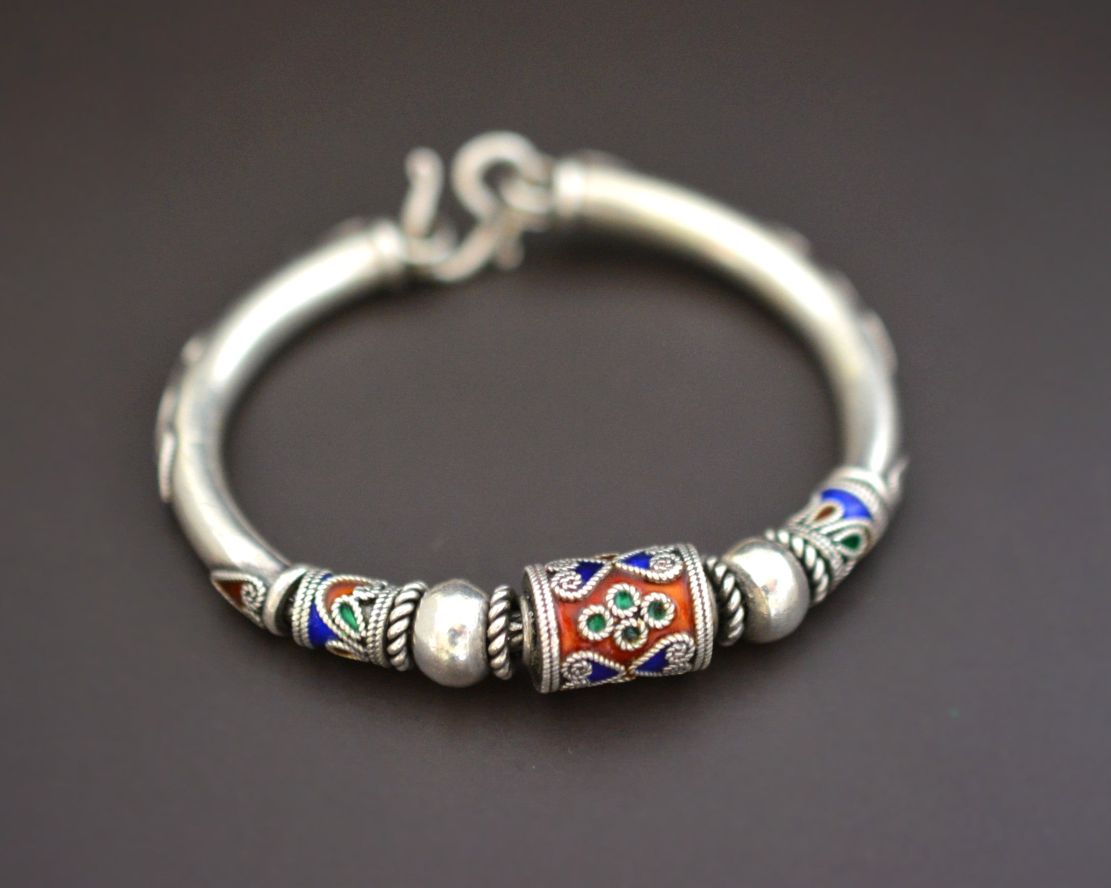 Indian Enamel Bead Bracelet - SMALL