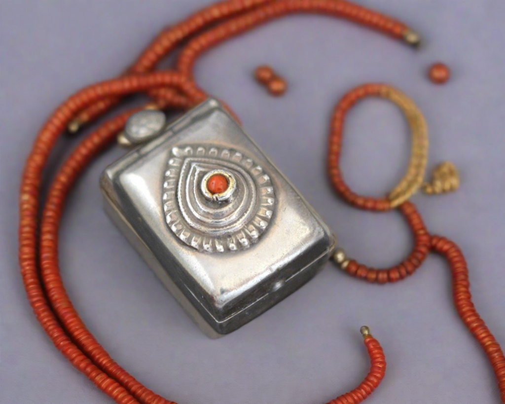 Openable Box Pendant from India with Coral