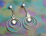 Ethnic Indian Silver Circular Dangle Earrings