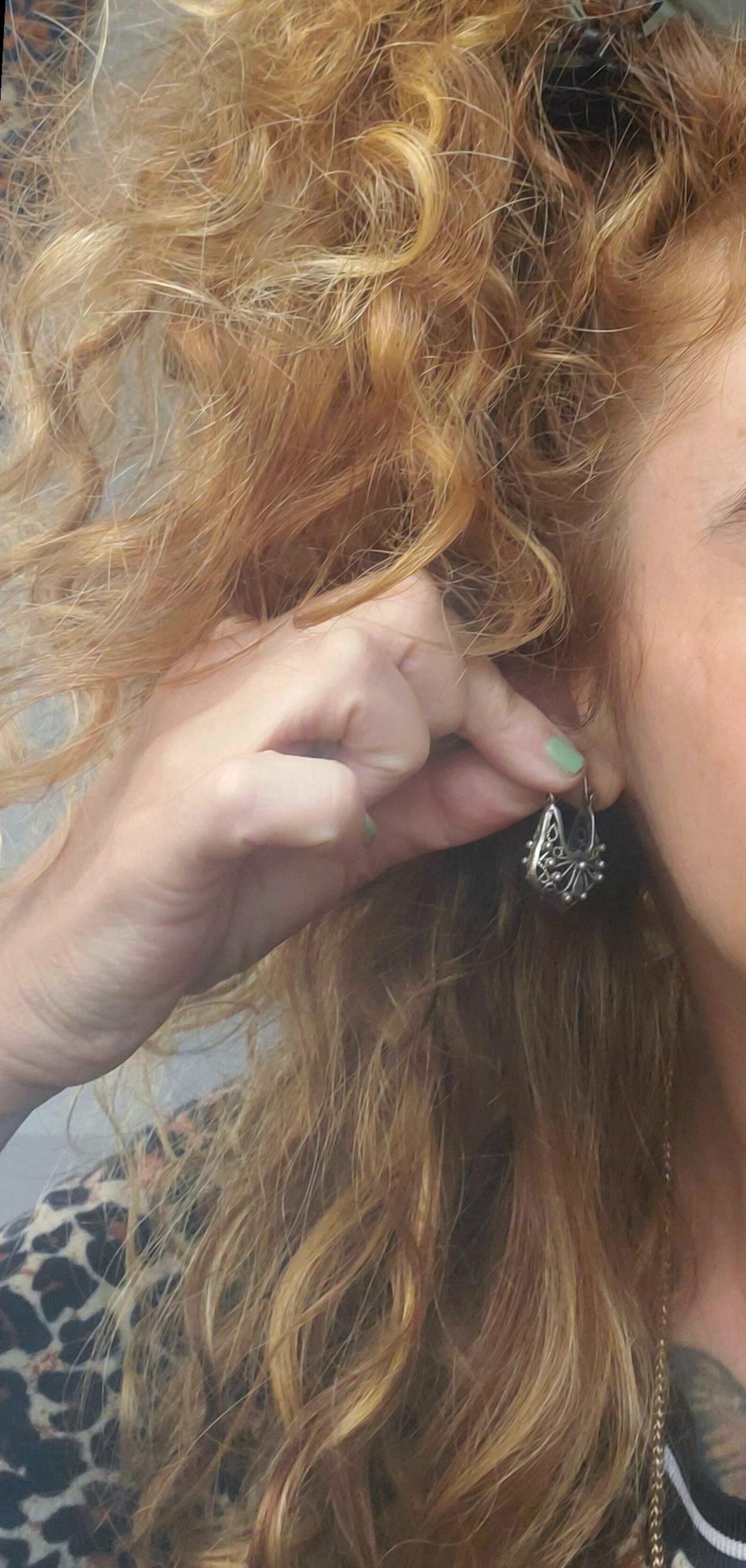 Reserved for M. - Basket Hoop Earrings