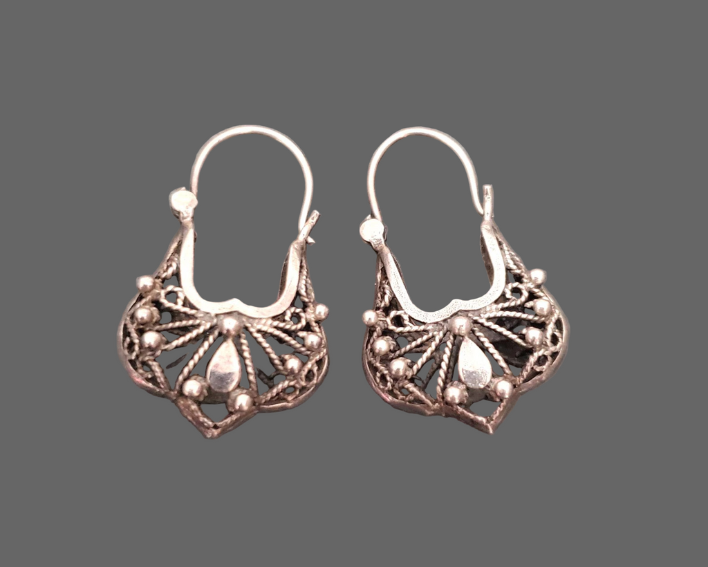 Reserved for M. - Basket Hoop Earrings