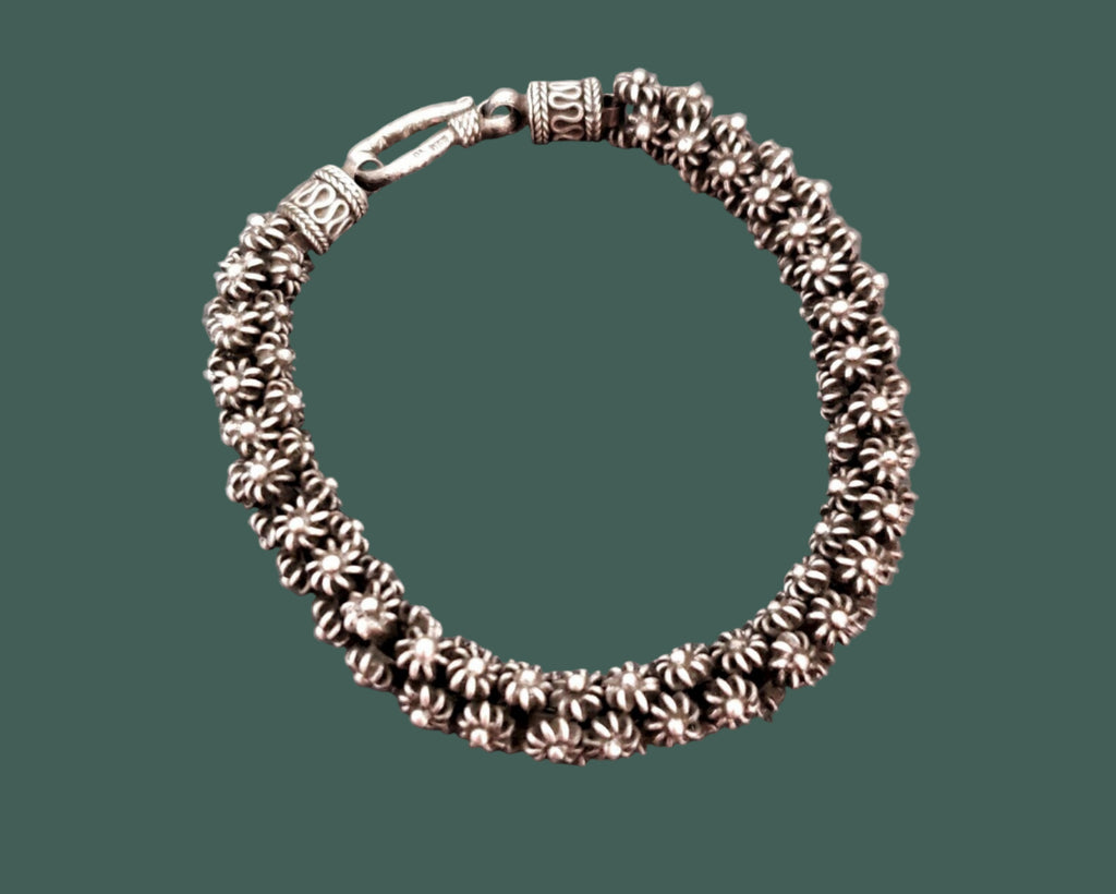 Ethnic Balinese Link Flowery Bracelet