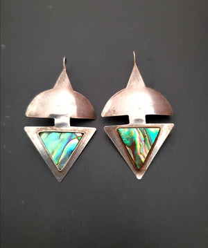 Abalone Silver Earrings