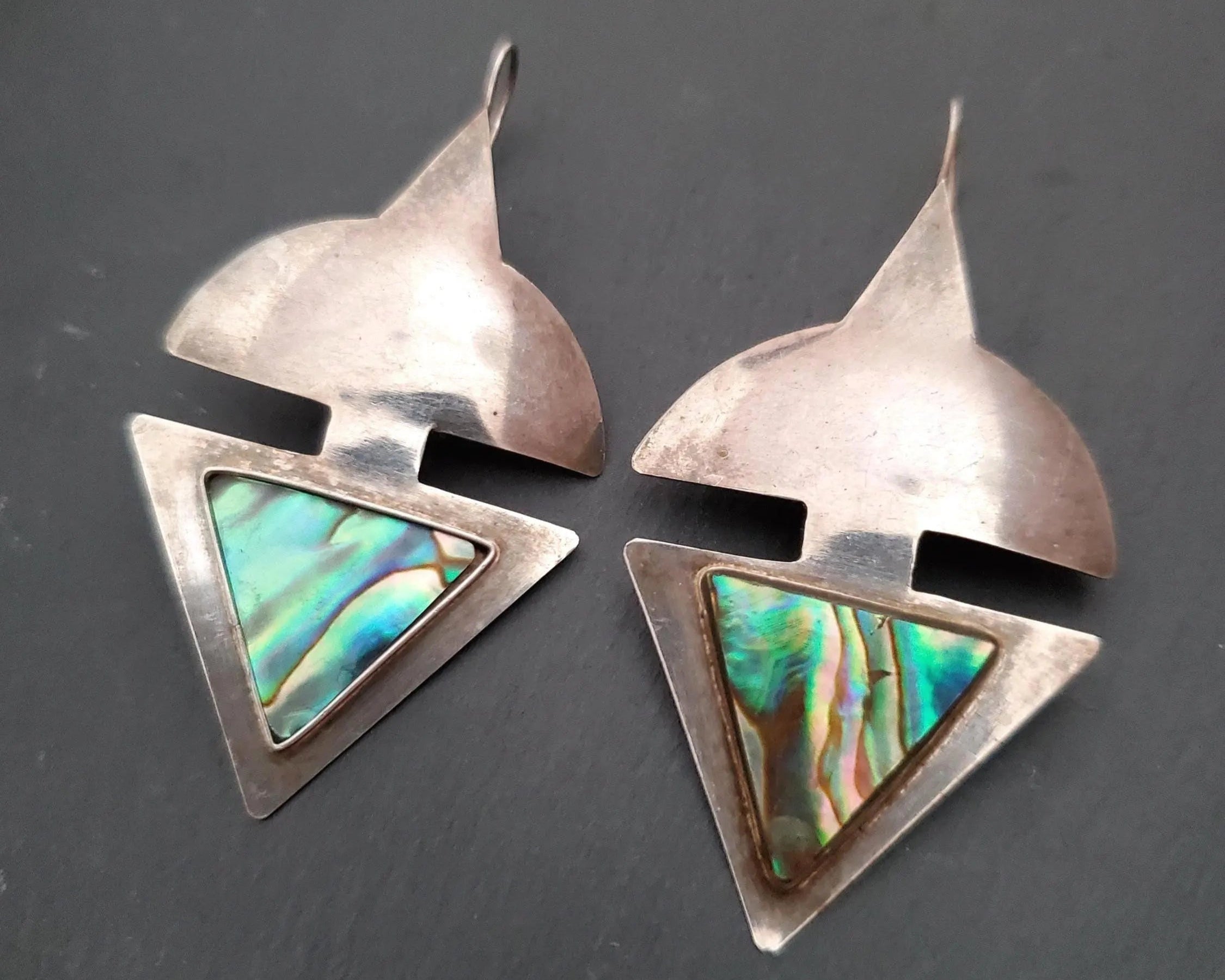 Abalone Silver Earrings