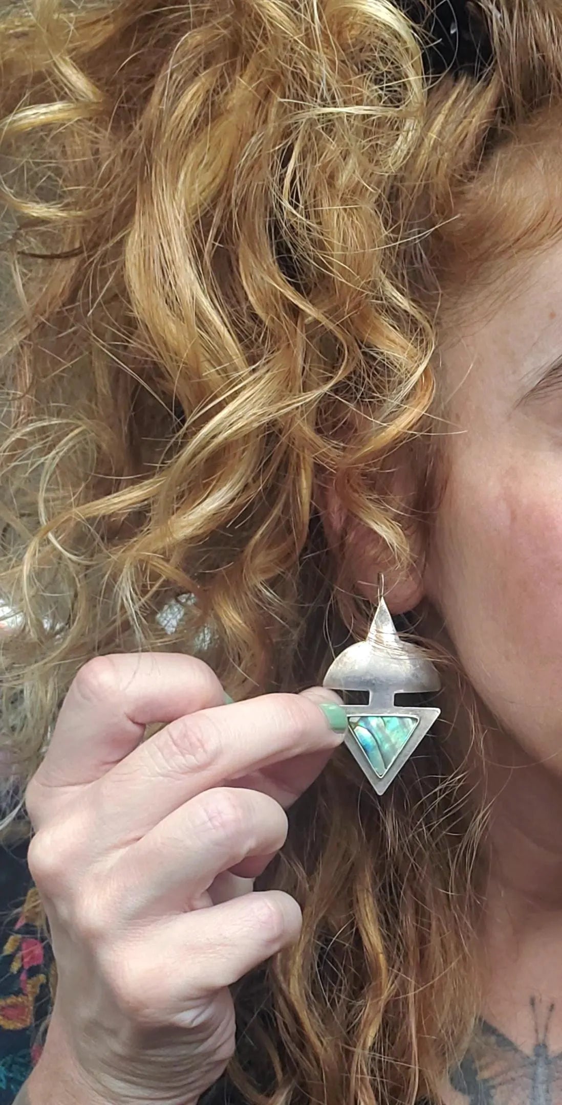 Abalone Silver Earrings