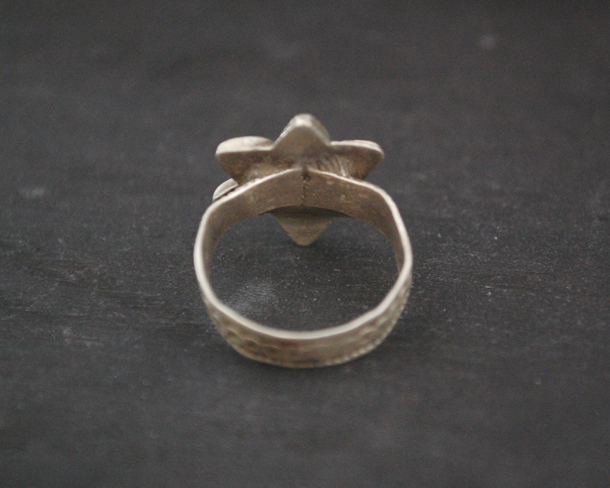 Rajasthani Flower Ring with Glass Stones - Size 6.5