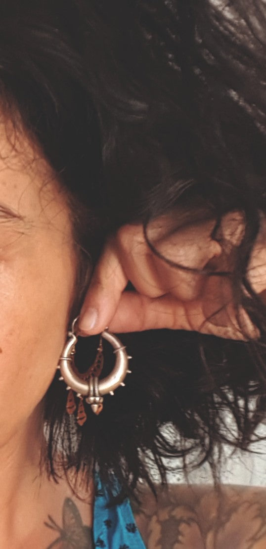 Ethnic Spike Hoop Earrings - MEDIUM