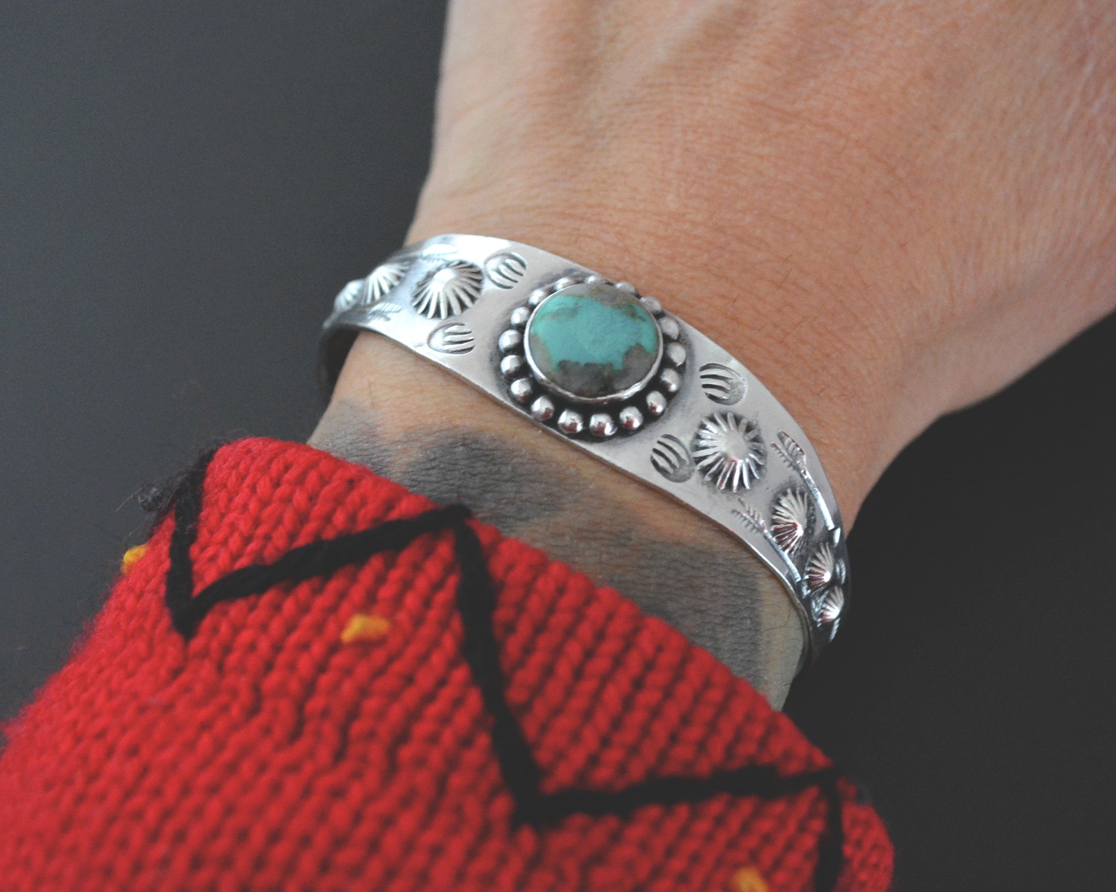 Navajo Fred Harvey Era Turquoise Bracelet - SMALL