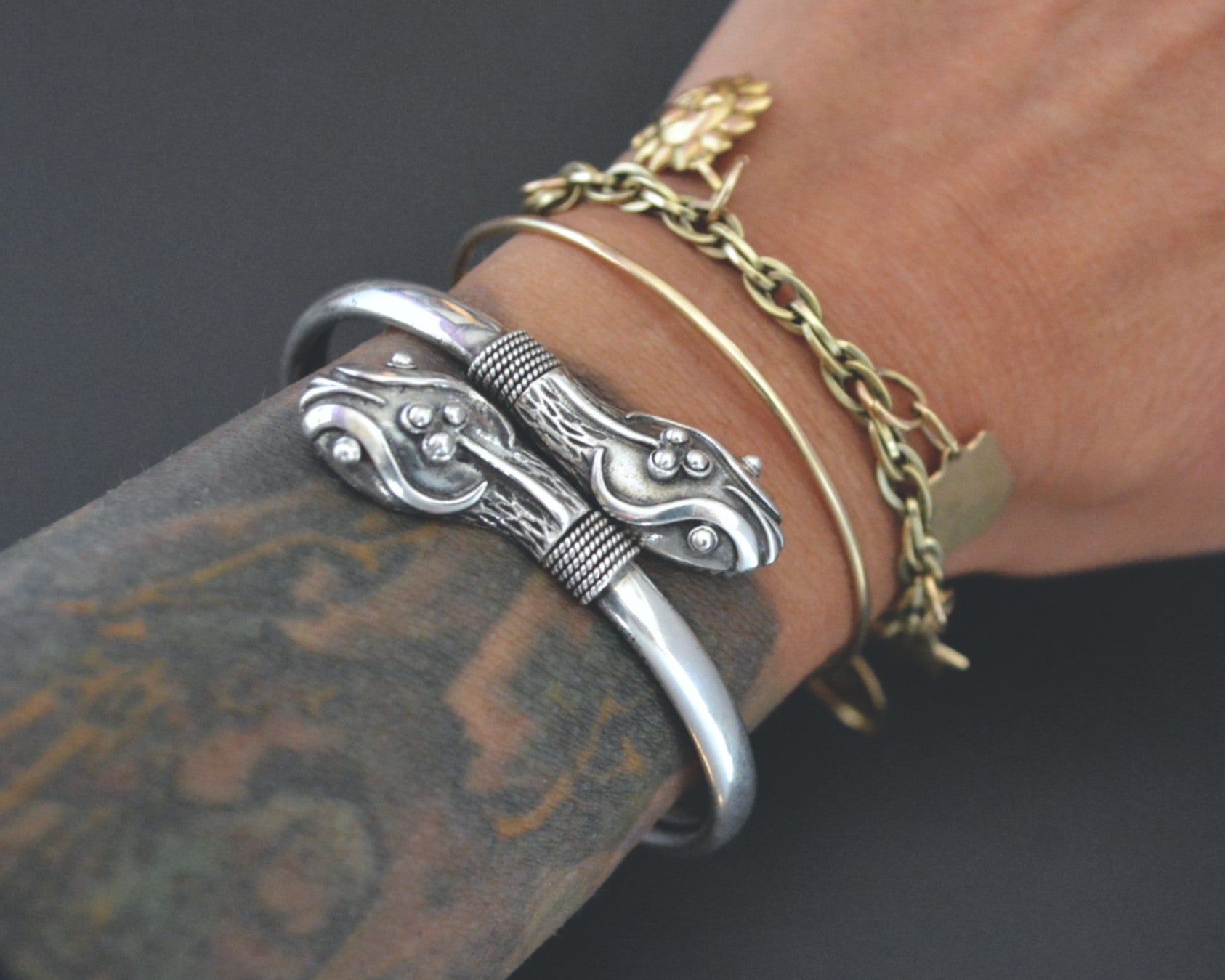Vintage Sterling Snake Bracelet - SMALL/MEDIUM