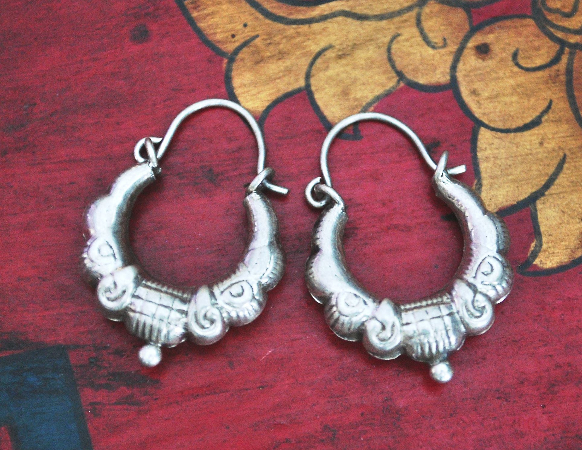 Ethnic Indian Hoop Earrings - XS