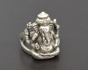 Ganesha Sterling Silver Ring - Size 9