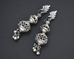 Rajasthani Silver Bead Earrings with Bells