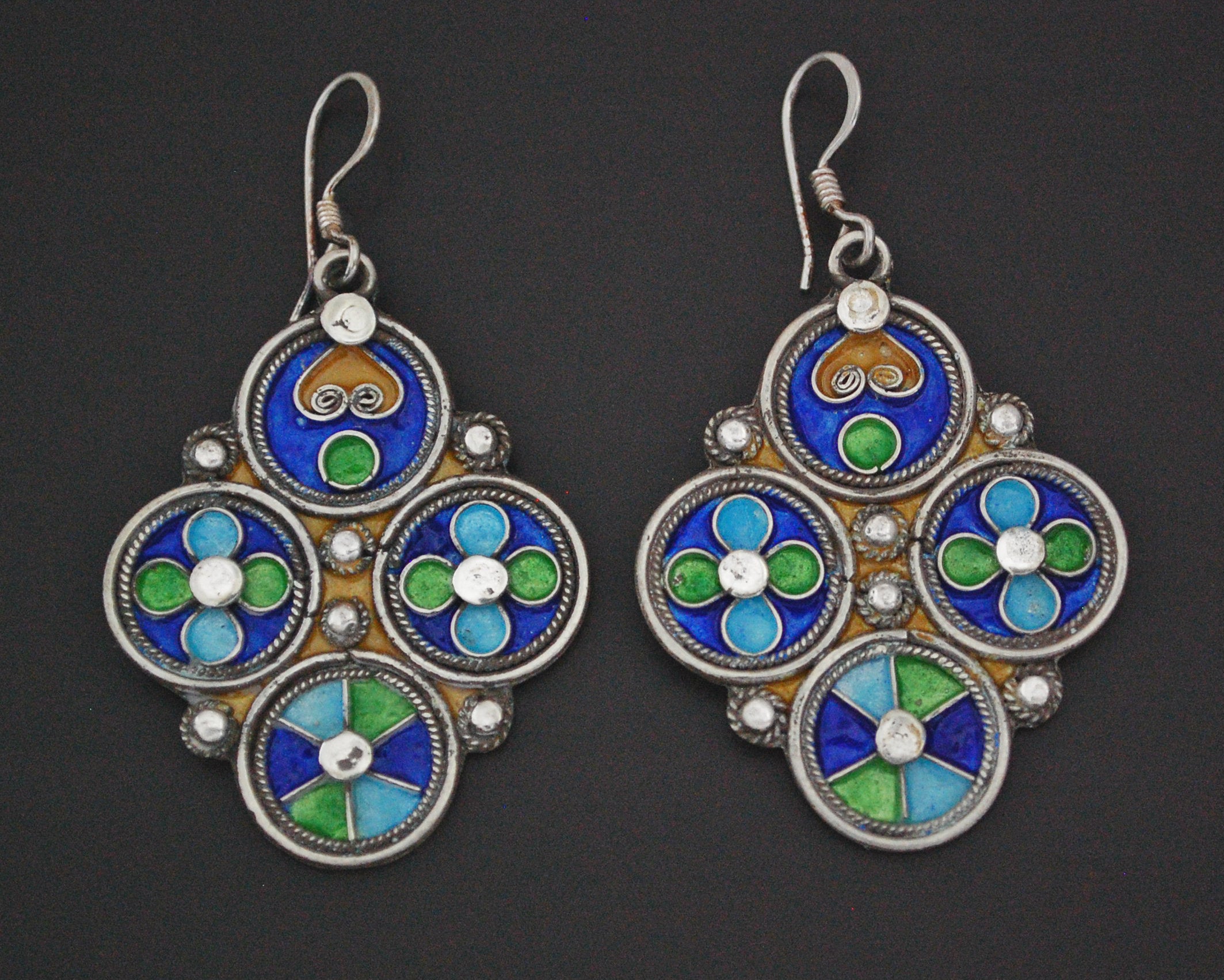 Moroccan Berber Enamel Earrings