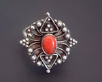 Ethnic Coral Ring - Size 8.5