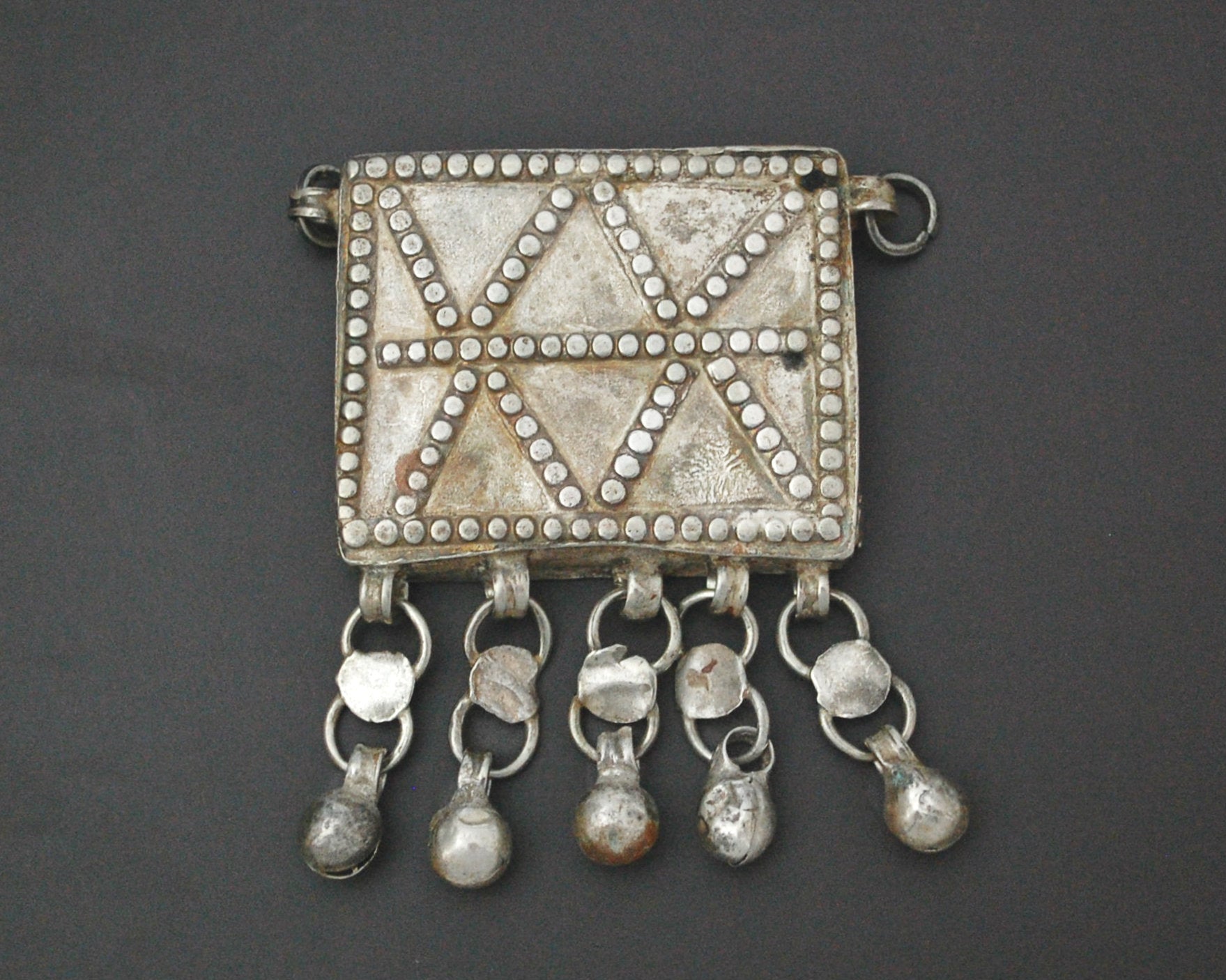Bedouin Egyptian Zar Amulet Pendant Box with Bells