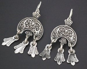 Old Moroccan Berber Earrings with Dangles