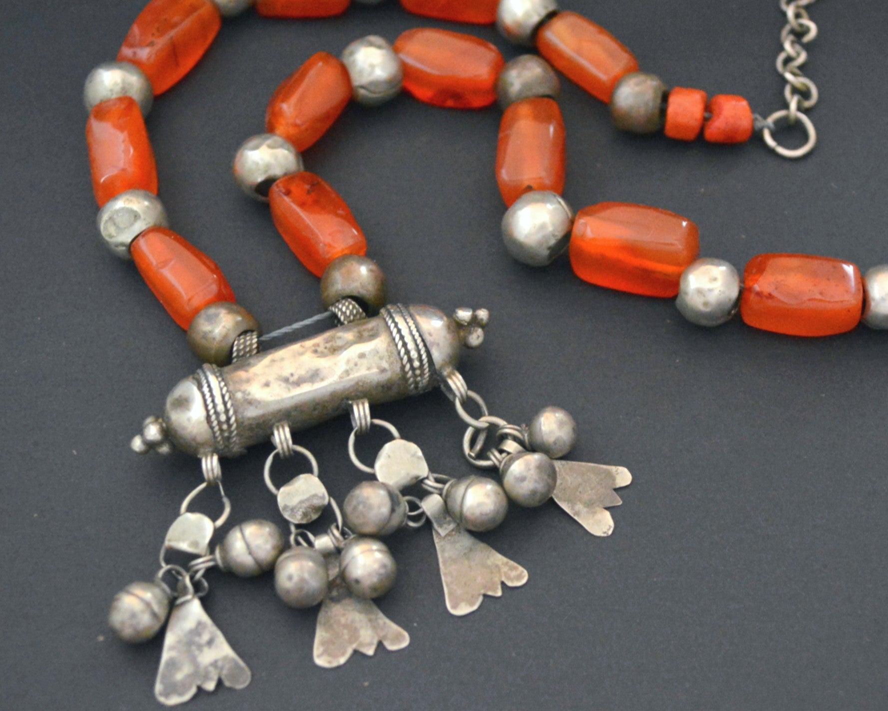 Old Yemeni Carnelian Silver Necklace