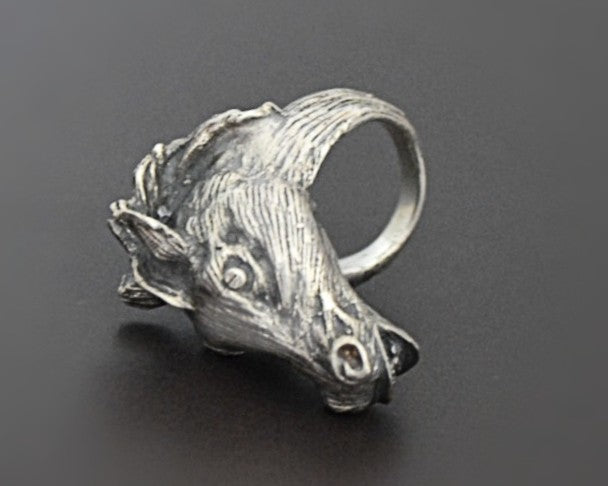 Horse Silver Ring - Size 4.5/5