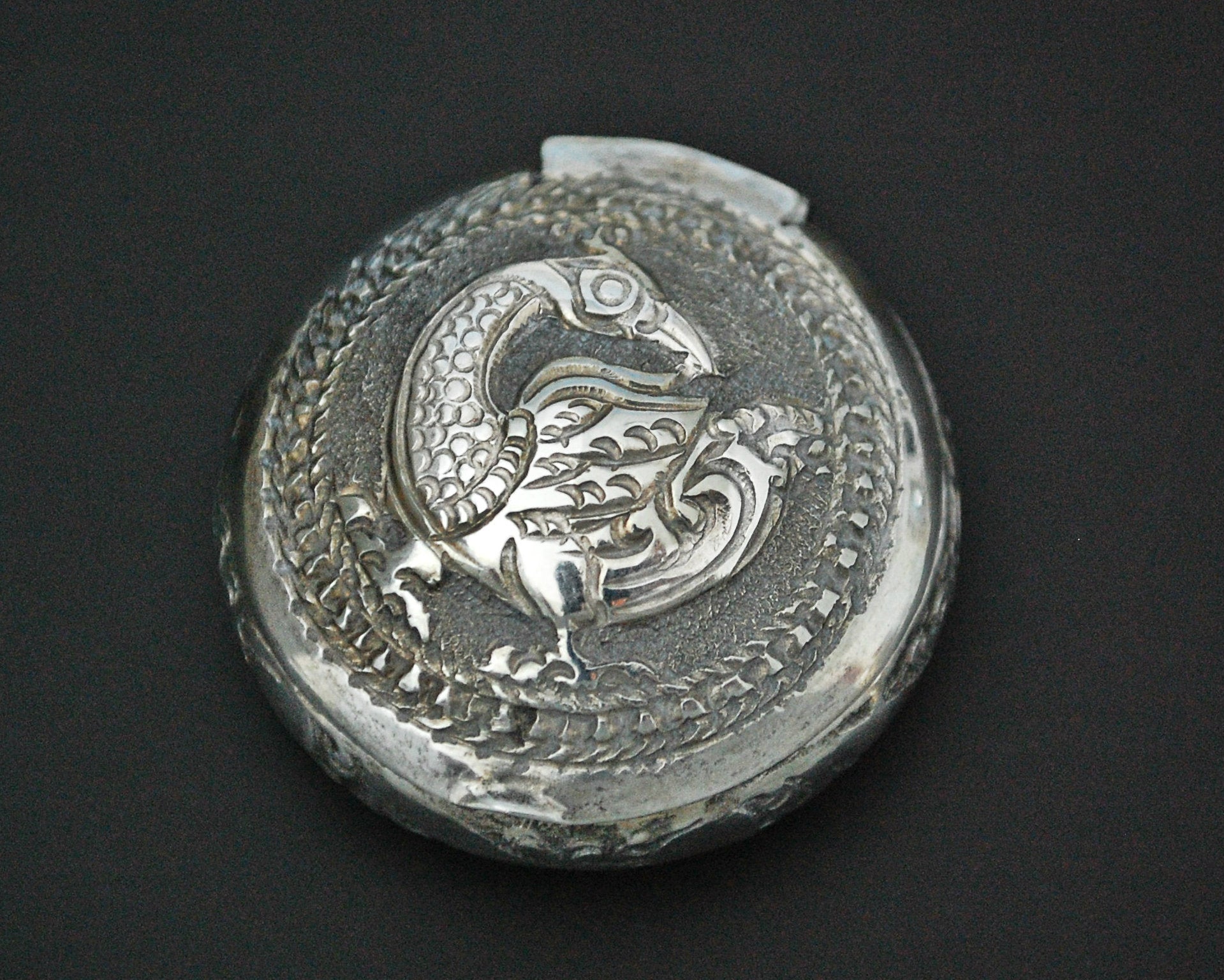 Vintage Carved Peacock Box from India