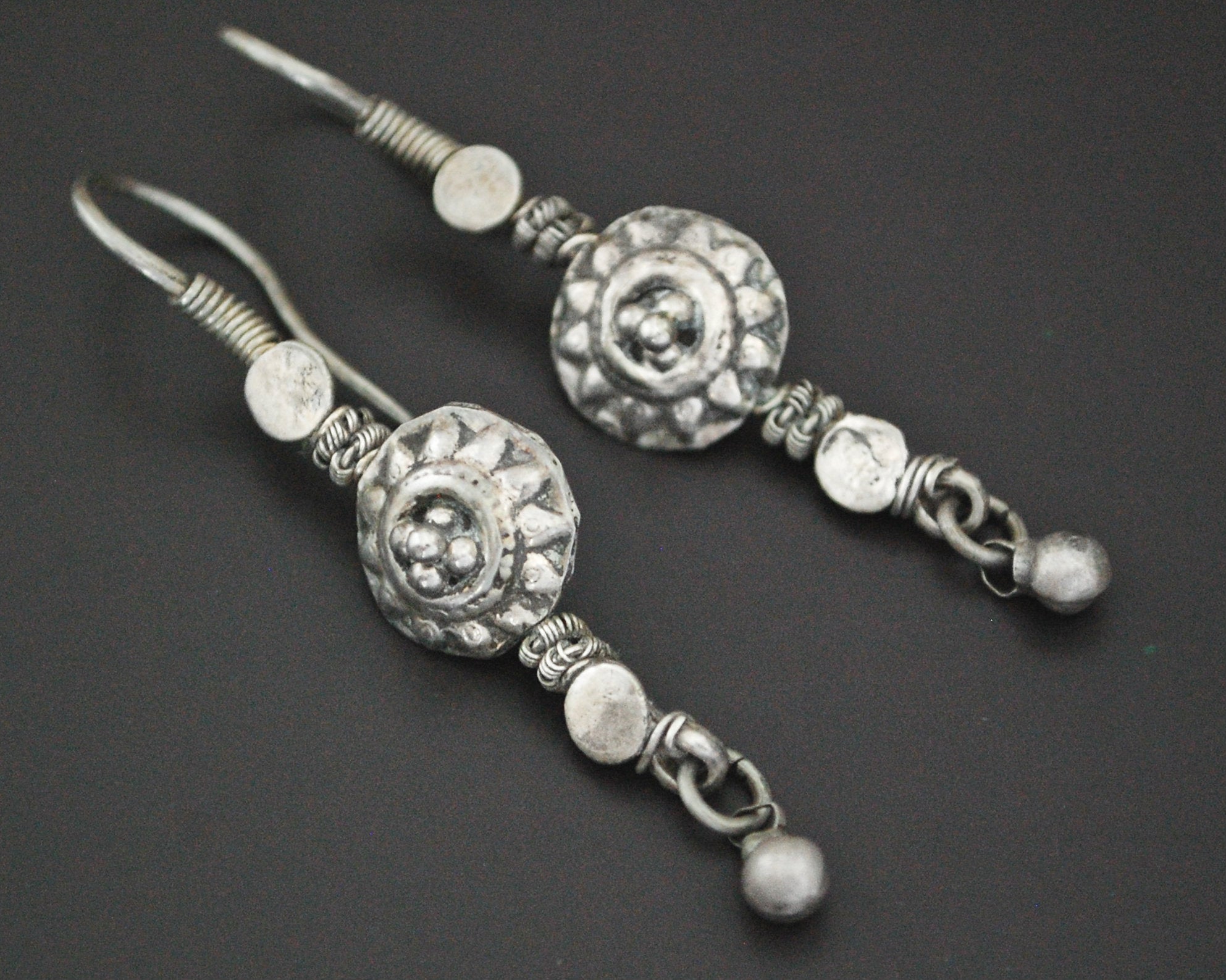 Afghani Earrings with Bell Decoration