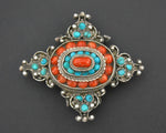 Tibetan Turquoise Coral Pendant