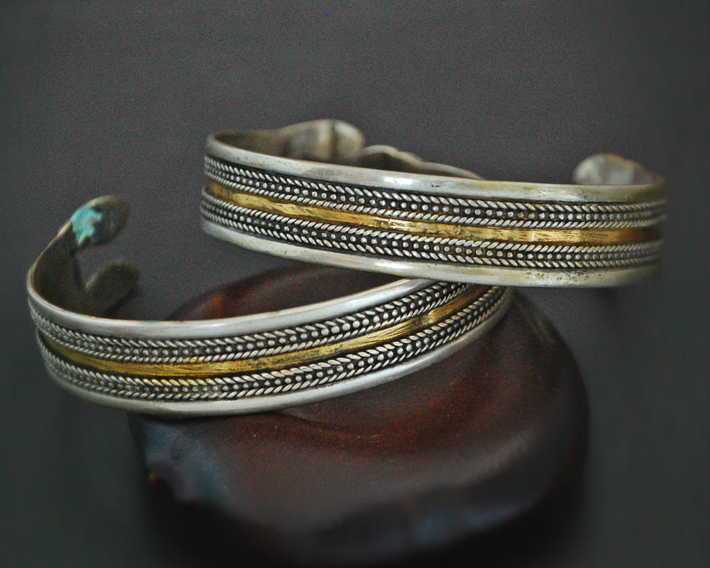 Pair Turkmen Gilded Cuff Bracelets