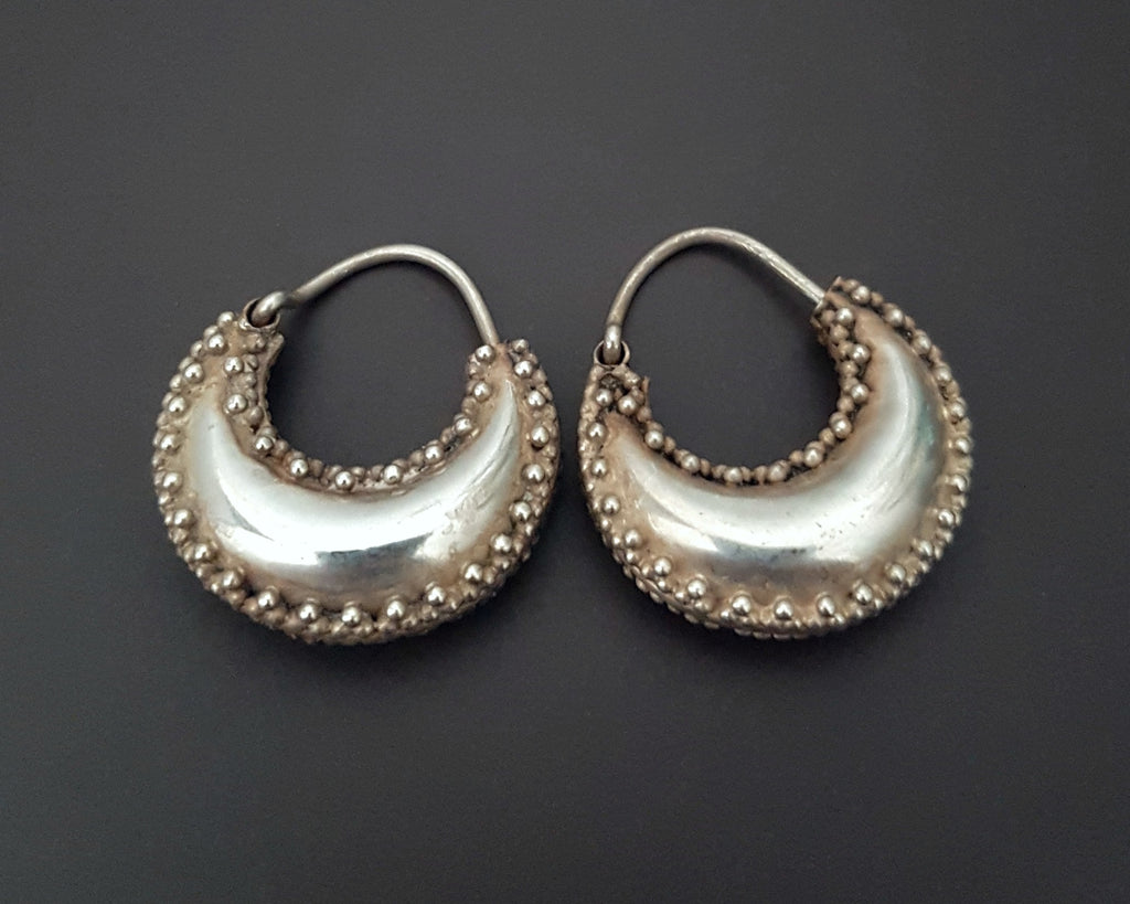 Ethnic Hoop Earrings with Dotwork - SMALL