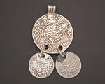 Old Berber Coin Pendant with Coin Dangles