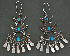 Ethnic Turquoise Earrings with Dangles