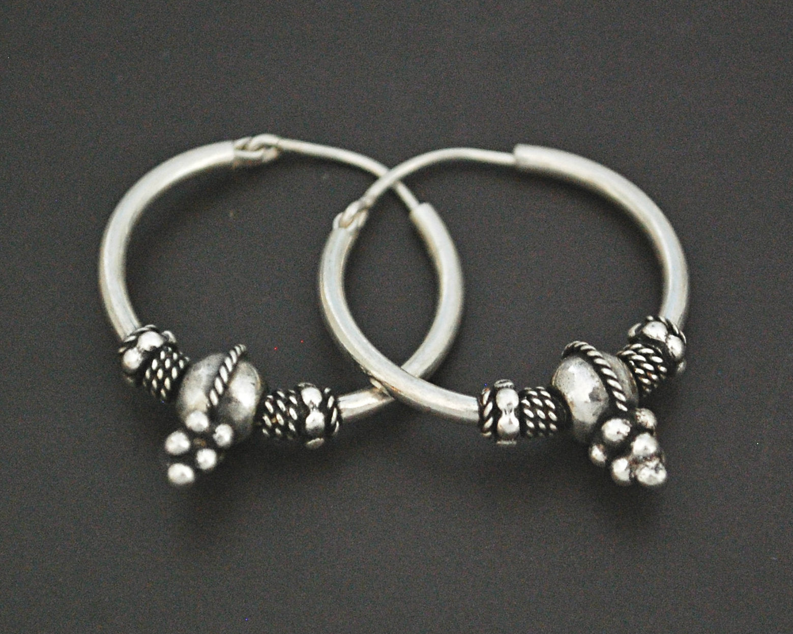 Ethnic Bali Hoop Earrings - SMALL