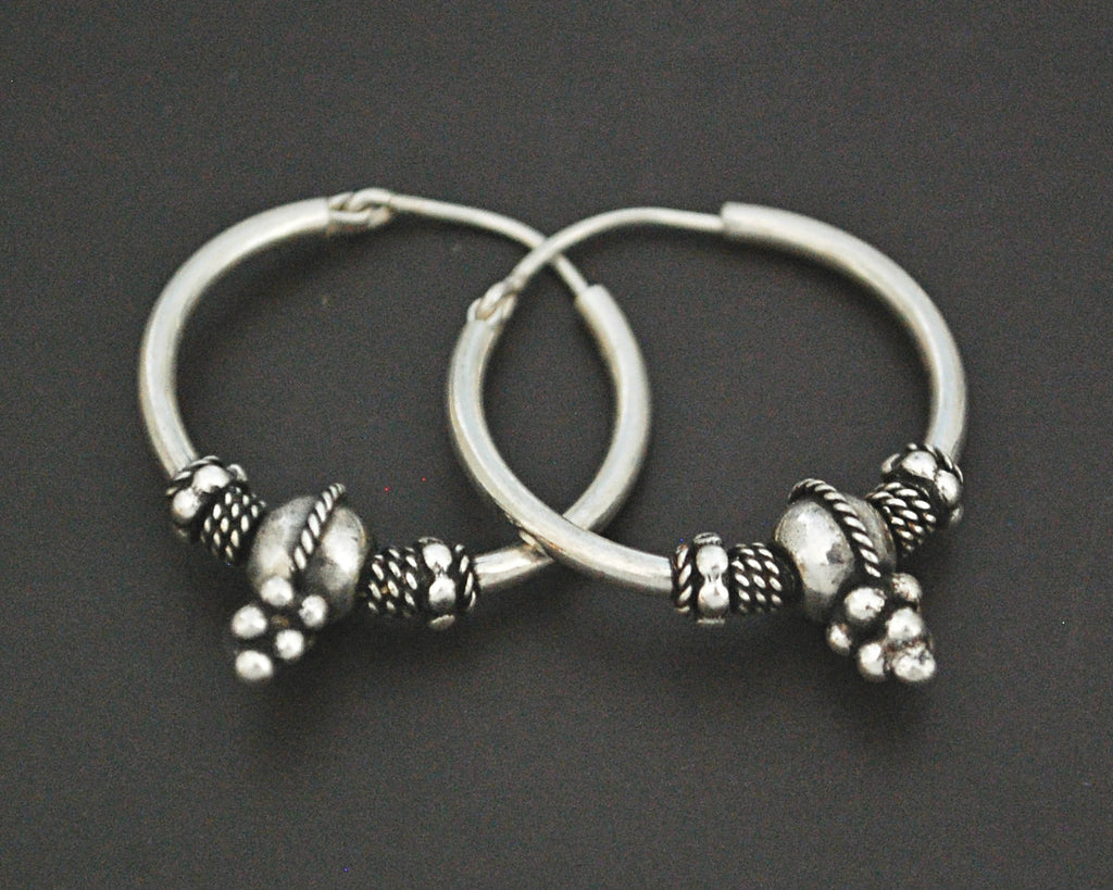Ethnic Bali Hoop Earrings - SMALL