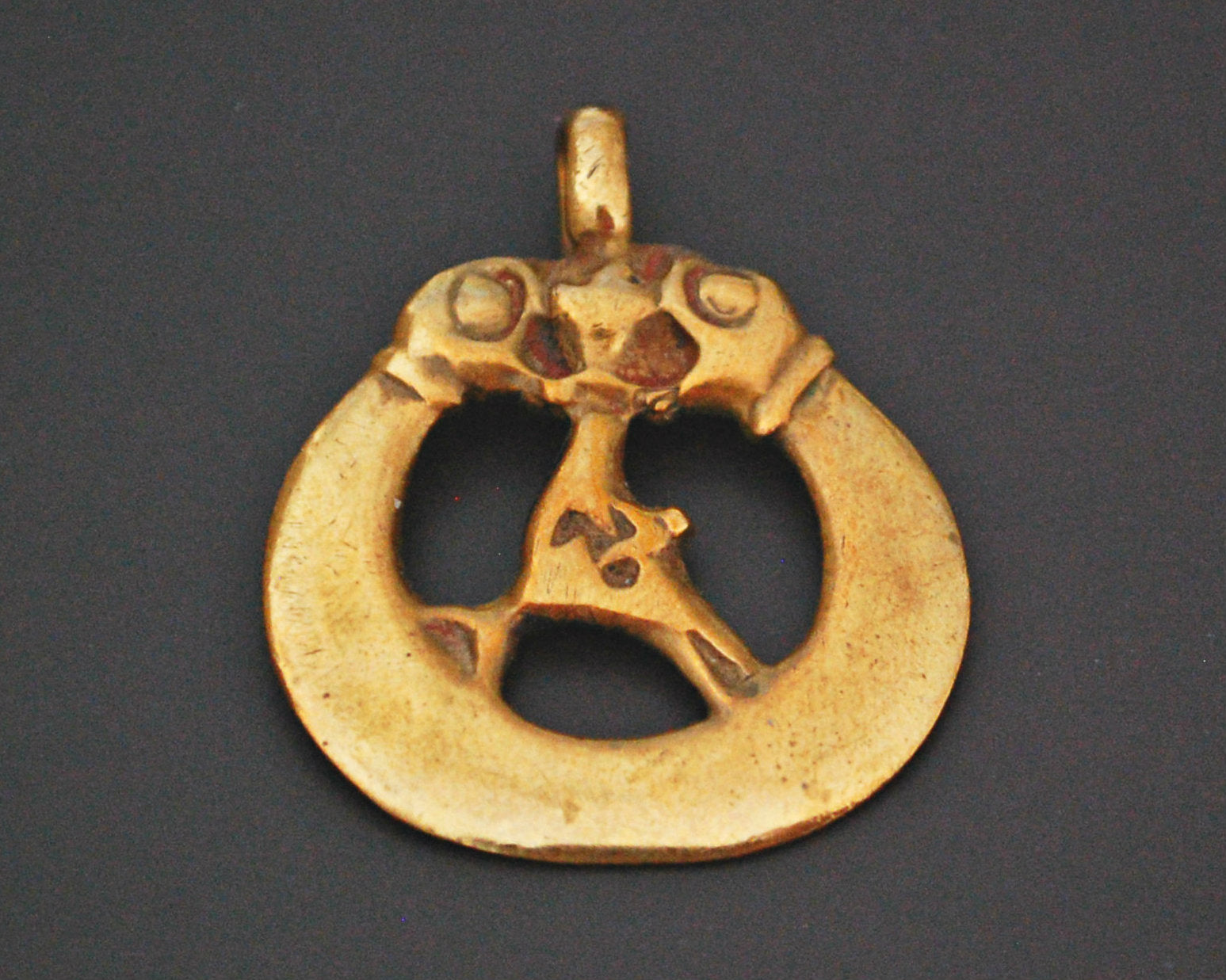 Ethnic Snake Naga Brass Amulet Pendant - Doublesided