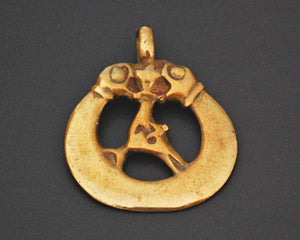 Ethnic Snake Naga Brass Amulet Pendant - Doublesided