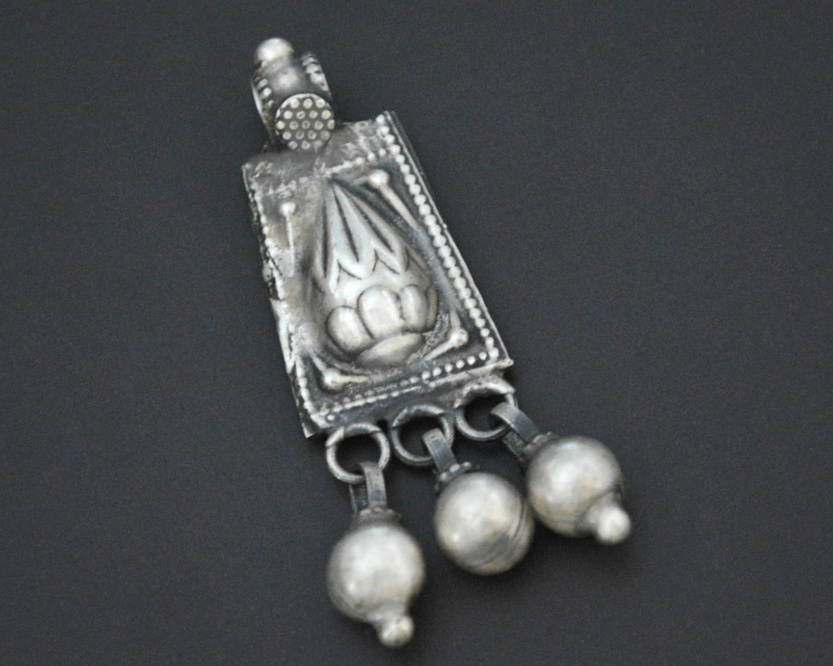 Rajasthani Silver Charm Pendant with Bells