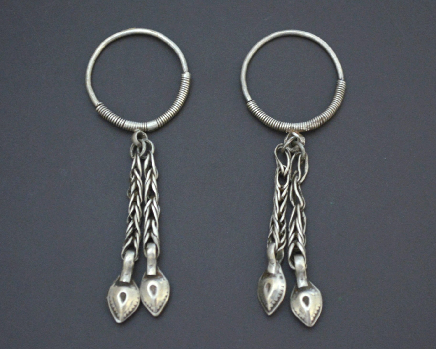 Afghani Hoop Earrings with Tassels