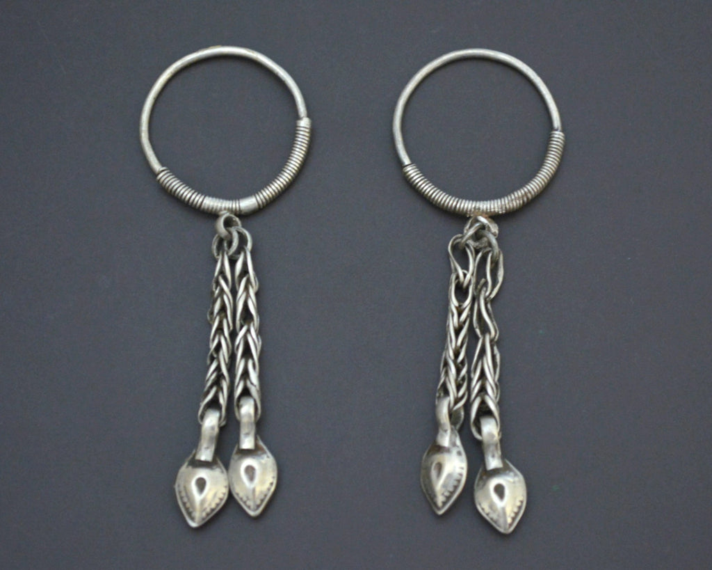 Afghani Hoop Earrings with Tassels