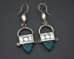 Tuareg Earrings with Green Glass