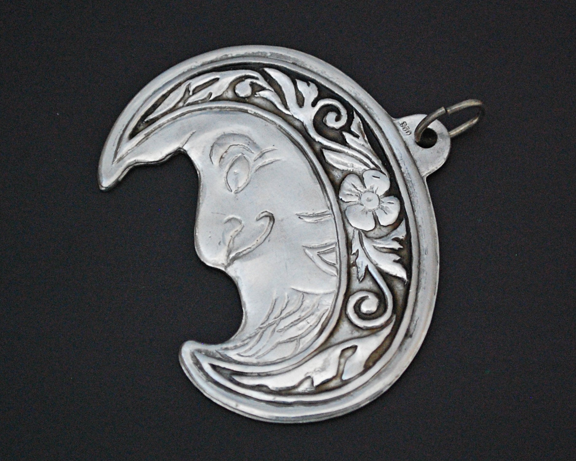 Man in the Moon - Crescent Moon Pendant