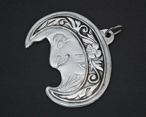 Man in the Moon - Crescent Moon Pendant
