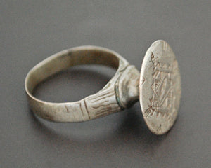 Tuareg Ring with Carved Face - Size 9