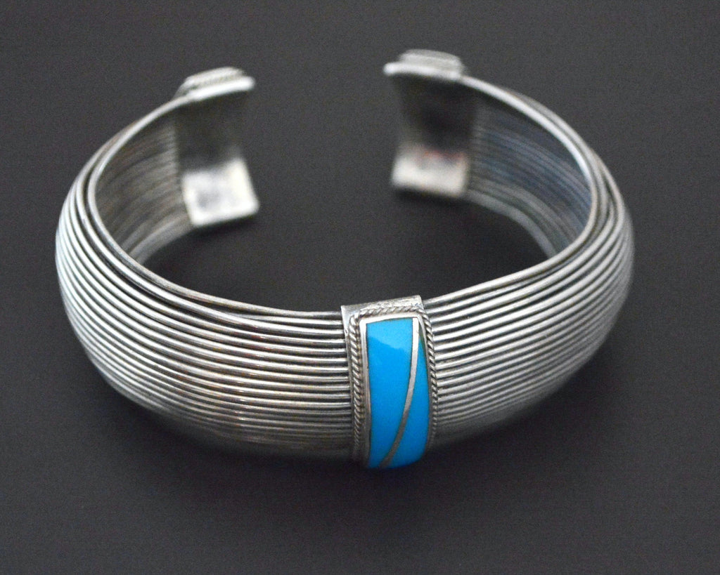 Native American Turquoise Wire Cuff Bracelet - SMALL - Flexible