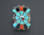 Zuni Sunface Multistone Ring - Size 6.5