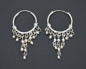 Ethnic Tassel Hoop Earrings - SMALL
