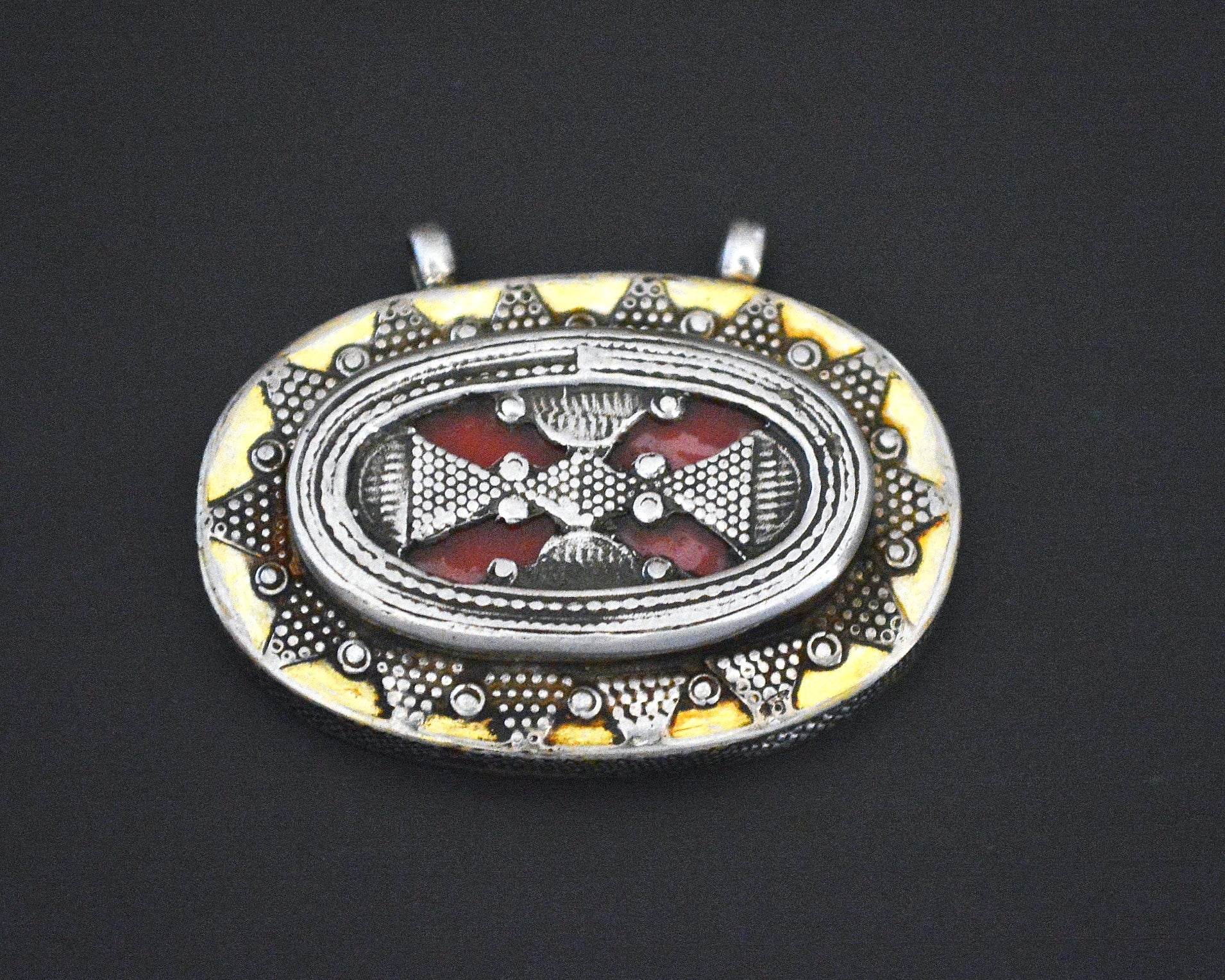Gilded Silver Kazakh Pendant with Two Bales
