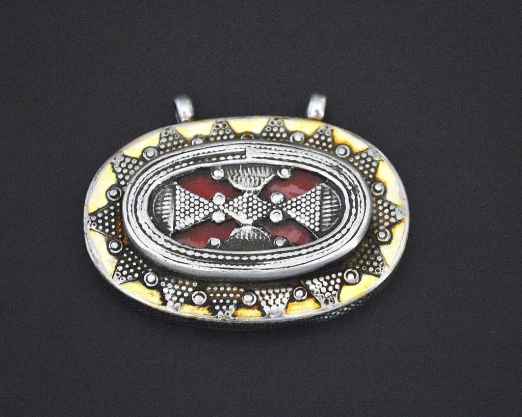 Gilded Silver Kazakh Pendant with Two Bales
